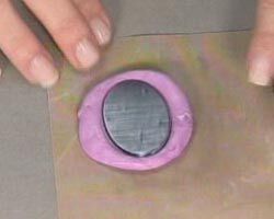A molding template is embedded in the compound.